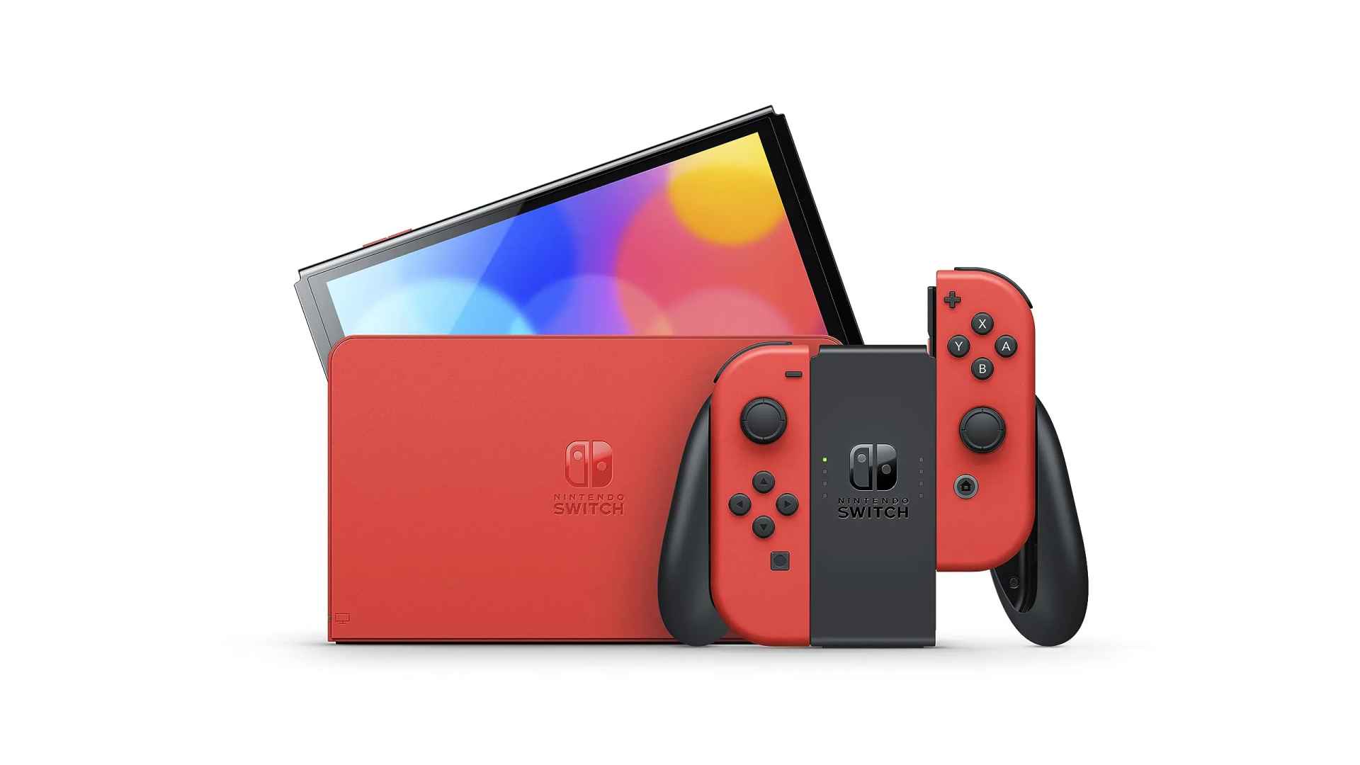 Прошитая Nintendo Switch OLED Mario Edition +50Игр +MicroSD 256GB — Ракурс 3 Прошитая Nintendo Switch OLED Mario Edition +50Игр +MicroSD 256GB — Фото 3 в Gameshop24