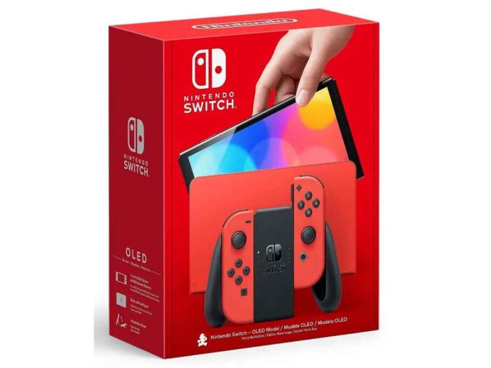 Прошитая Nintendo Switch OLED Mario Edition +100Игр +MicroSD 512GB — Ракурс 2 Прошитая Nintendo Switch OLED Mario Edition +100Игр +MicroSD 512GB — Фото 2 в Gameshop24